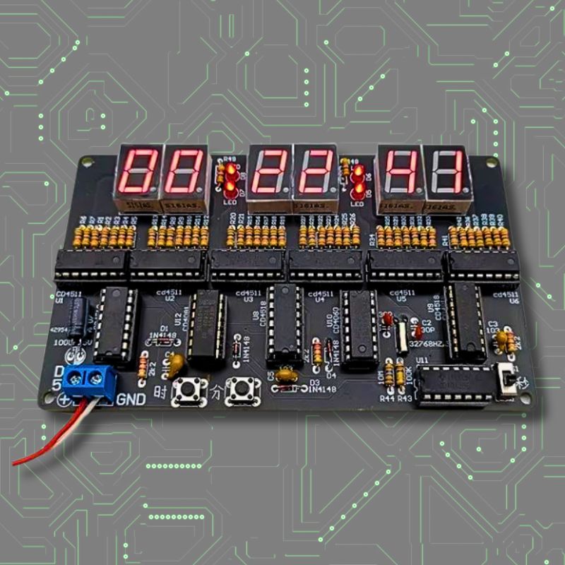 6-bit Digital Clock Electronics Kit second image