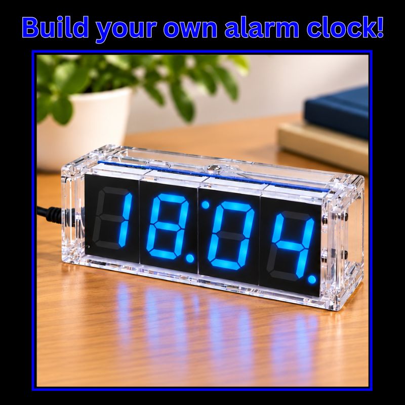 Blue 4-Digit Digital Clock kit Main Image
