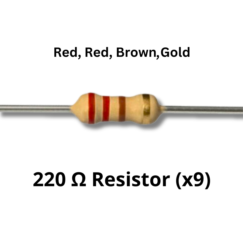 Chasing LEDS Electronics kit components 220ohm resistor