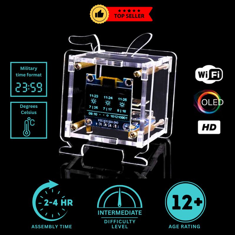 ESP8266 Wifi weather station Electronics kit main image with information
