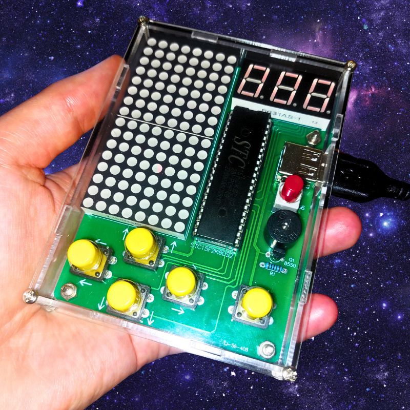 Handheld game electronics kit in hand resized