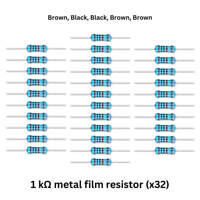 LED Heart electronics kit components 1 Kohm metal film resistor