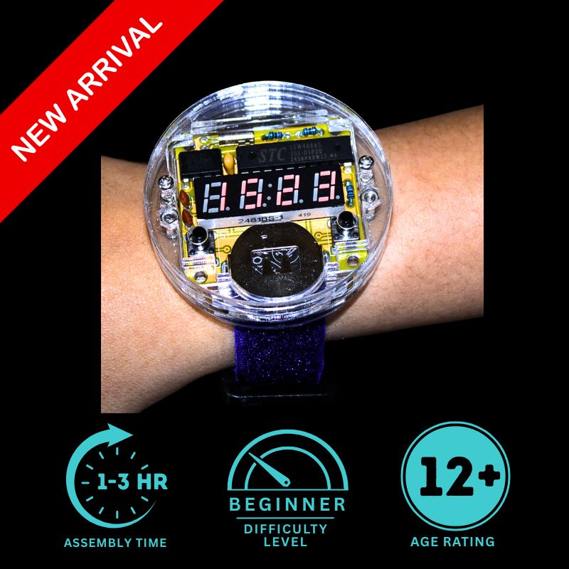 LED watch DIY Electronics kit main image with information