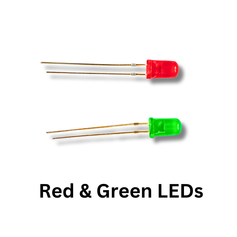 Morse code electronics kit contents-LEDs