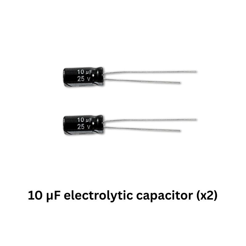 Weather Station Electronics kit components 10 µF 25V electrolytic capacitor