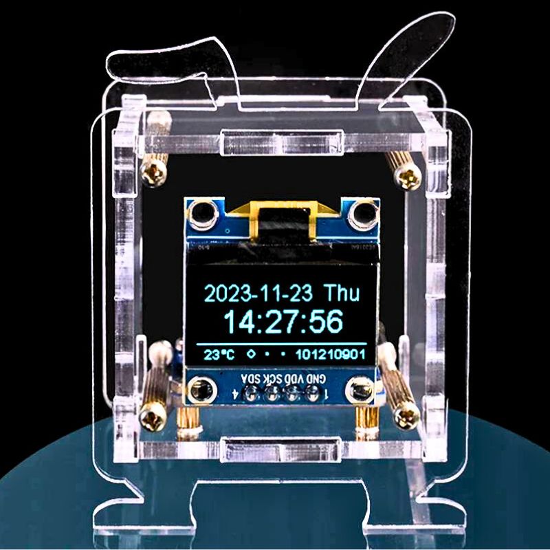 WiFi Weather Station Electronics kit Main image showing time and date