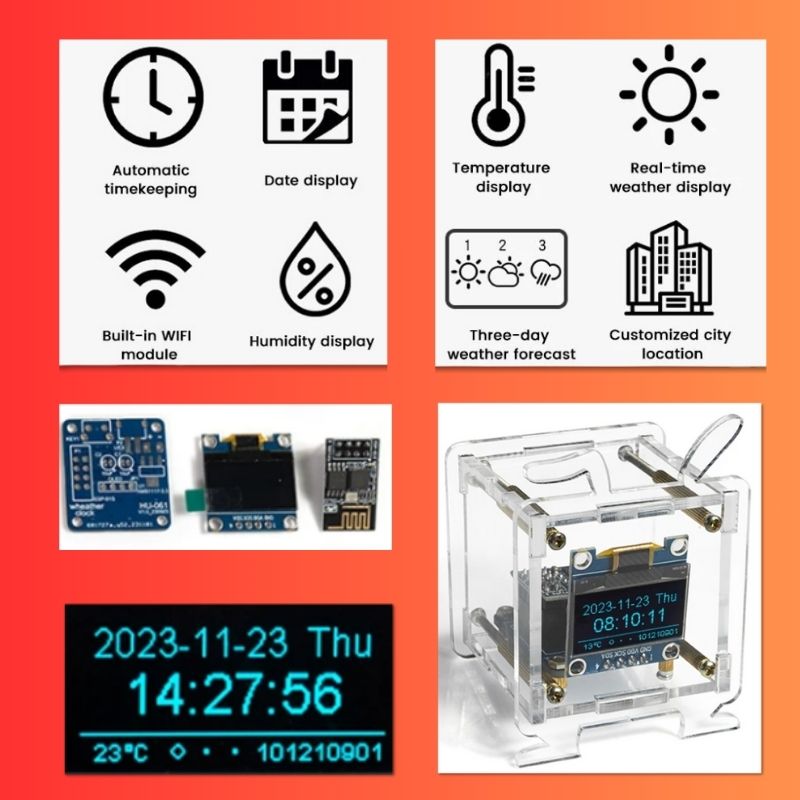 WiFi Weather Station Electronics kit collage