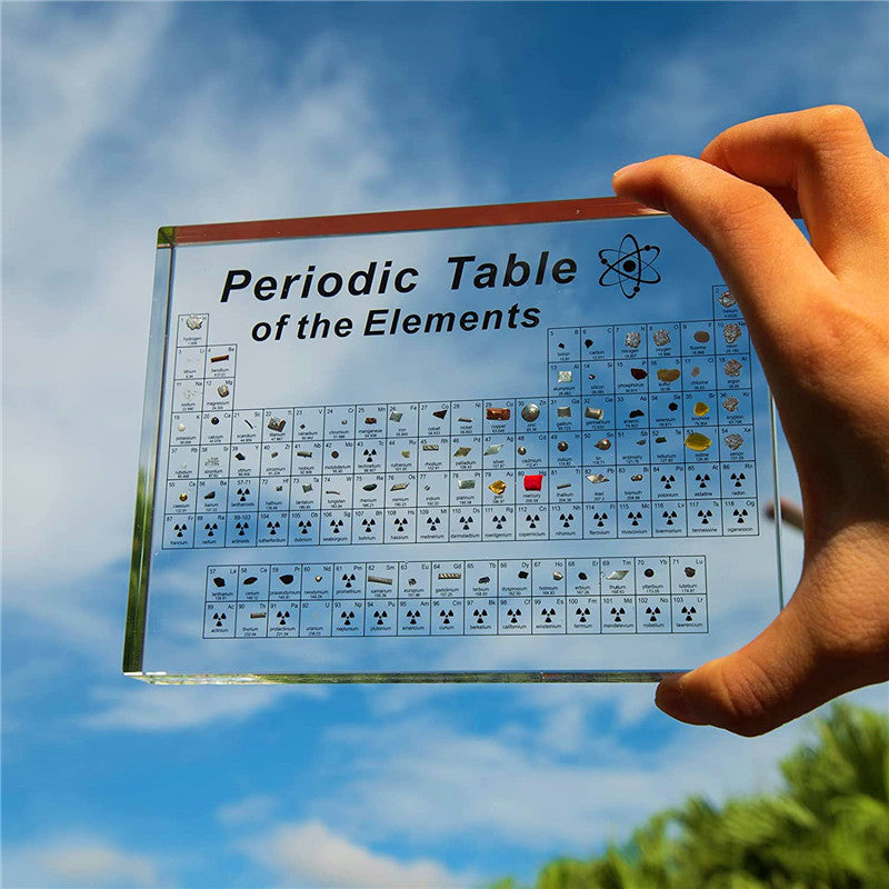 A periodic table including real elements. Beautiful ornaments and artifacts to adorn your home. Many of these also provide useful information, so not only do they decorate but also inform and educate.
