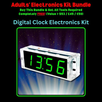 Adults Electronics Kit Bundle Digital Clock Kit