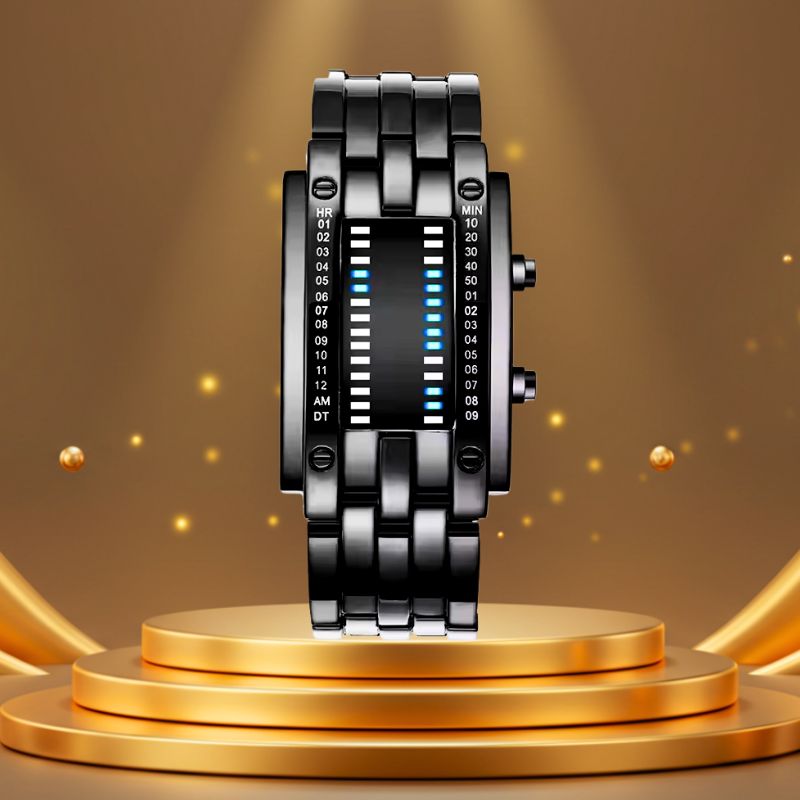 Binary Wristwatch Mens Black Variant