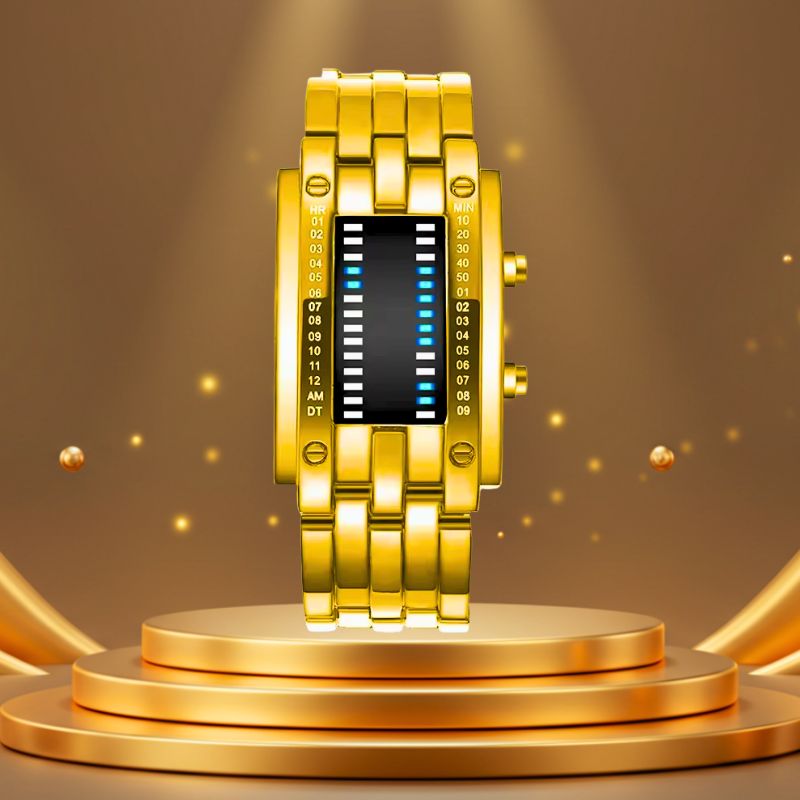 Binary Wristwatch Mens Gold Variant
