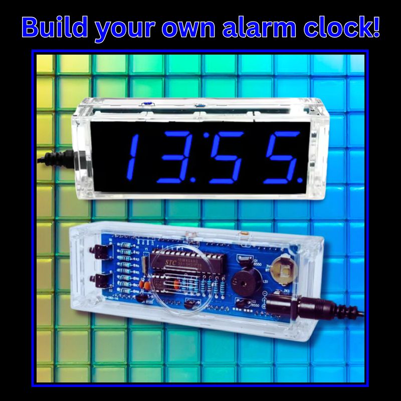 Blue 4-Digit Digital Clock kit Main Image