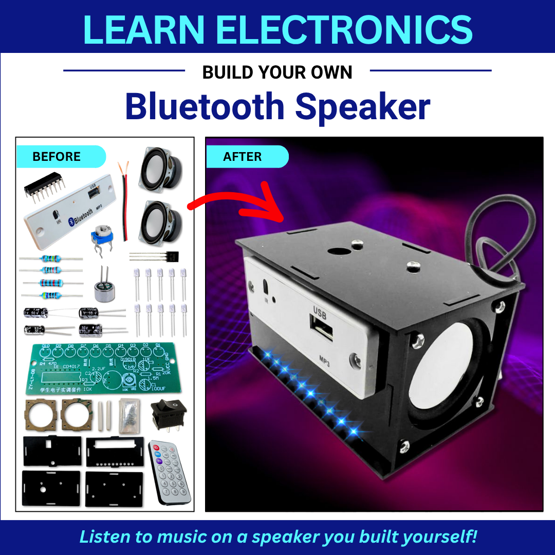 Bluetooth Speaker Electronic Kit Before and After