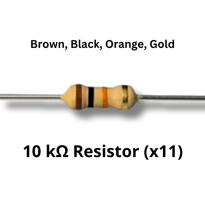 Chasing LEDS Electronics kit components 10kohm resistor