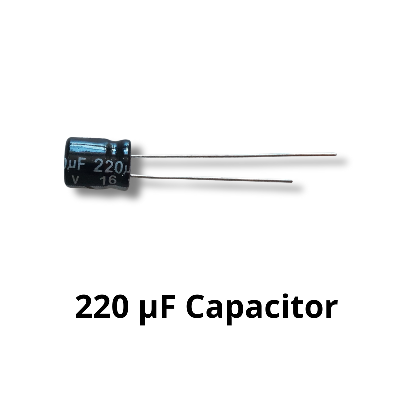 Chasing LEDS Electronics kit components 220uF capacitor