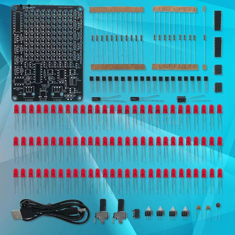 Chasing LED Electronics kit components