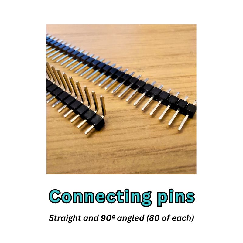 Connecting pins straight and angled