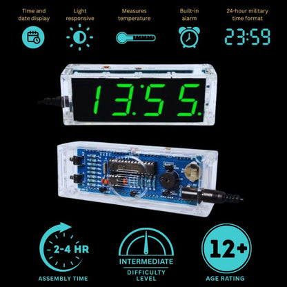 Digital Clock DIY Electronics kit main image with information