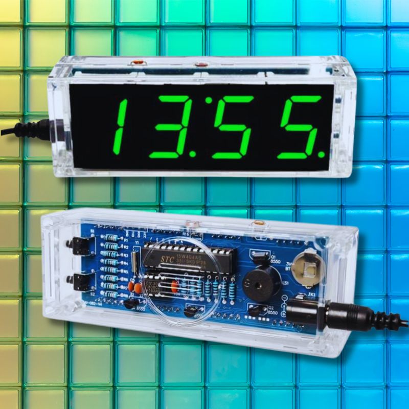 Digital Clock Electronics STEM Kit assembled