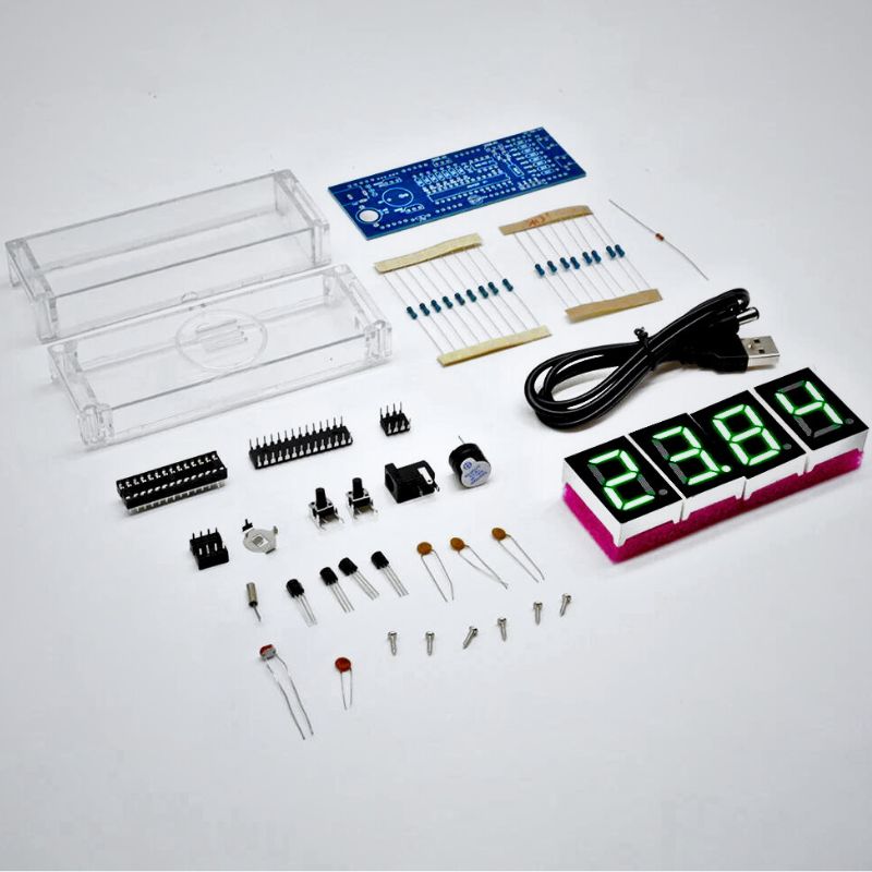 Digital Clock Electronics STEM Kit components
