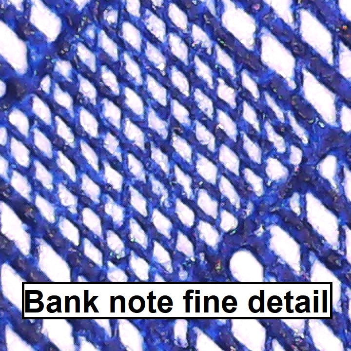 Digital microscope banknote fine detail
