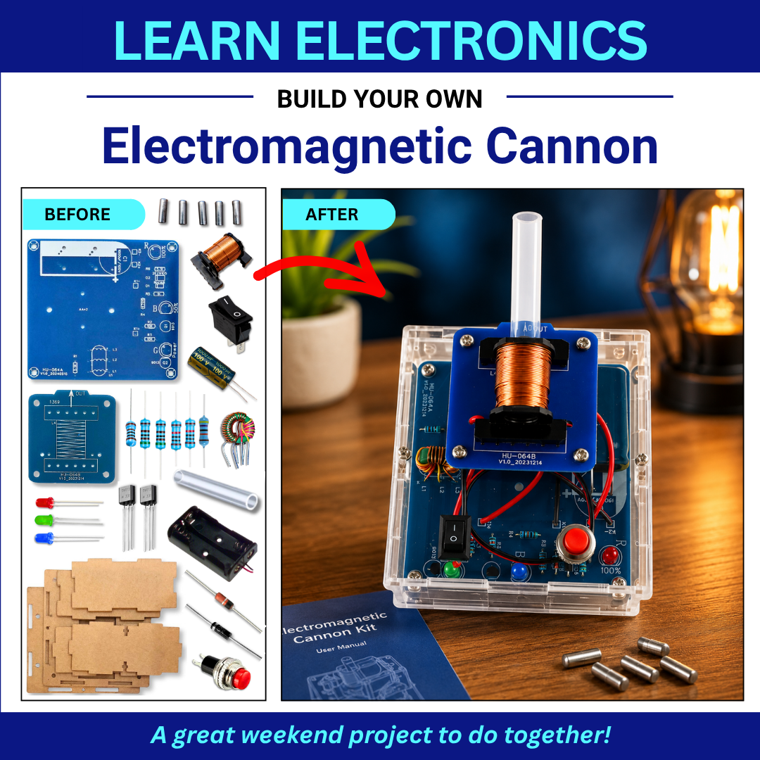 Electromagnetic Cannon Kit Before and After