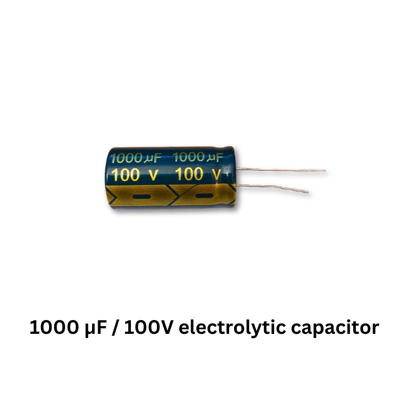Electromagnetic cannon soldering kit components 1000 uF 100V electrolytic capacitor