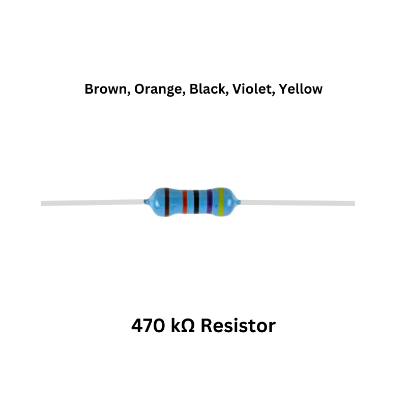 Electromagnetic cannon soldering kit components 470 kohm Resistor