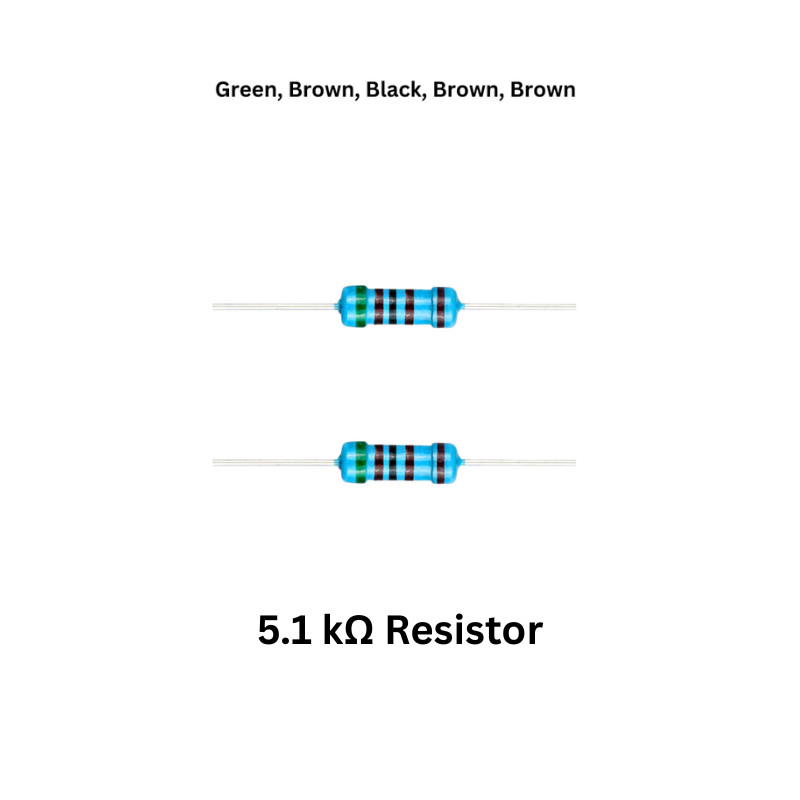 Electromagnetic cannon soldering kit components 5.1 kohm Resistor