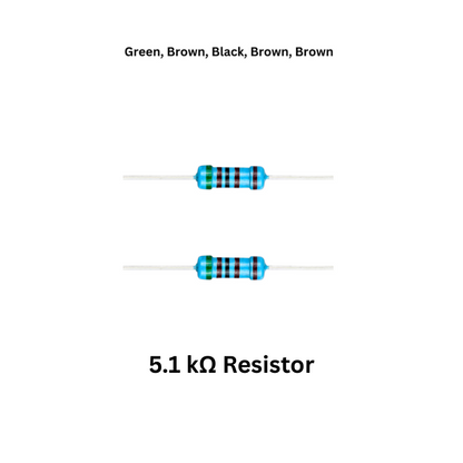 Electromagnetic cannon soldering kit components 5.1 kohm Resistor