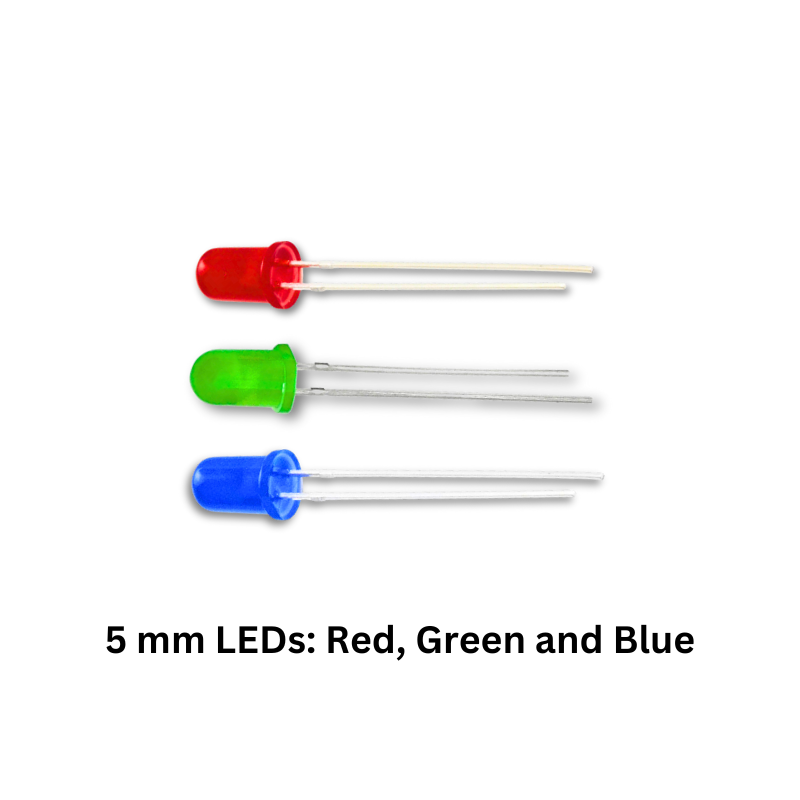 Electromagnetic cannon soldering kit components 5 mm LEDs