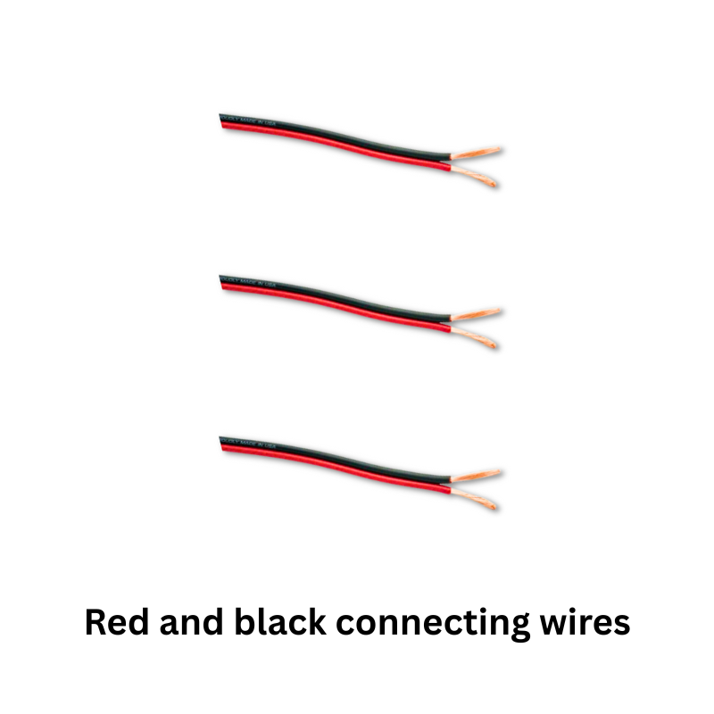 Electromagnetic cannon soldering kit components Red and black wire