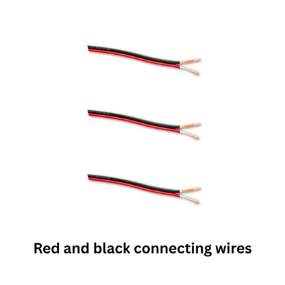 Electromagnetic cannon soldering kit components Red and black wire