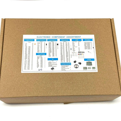Electronics components kit 1818 pieces box and label