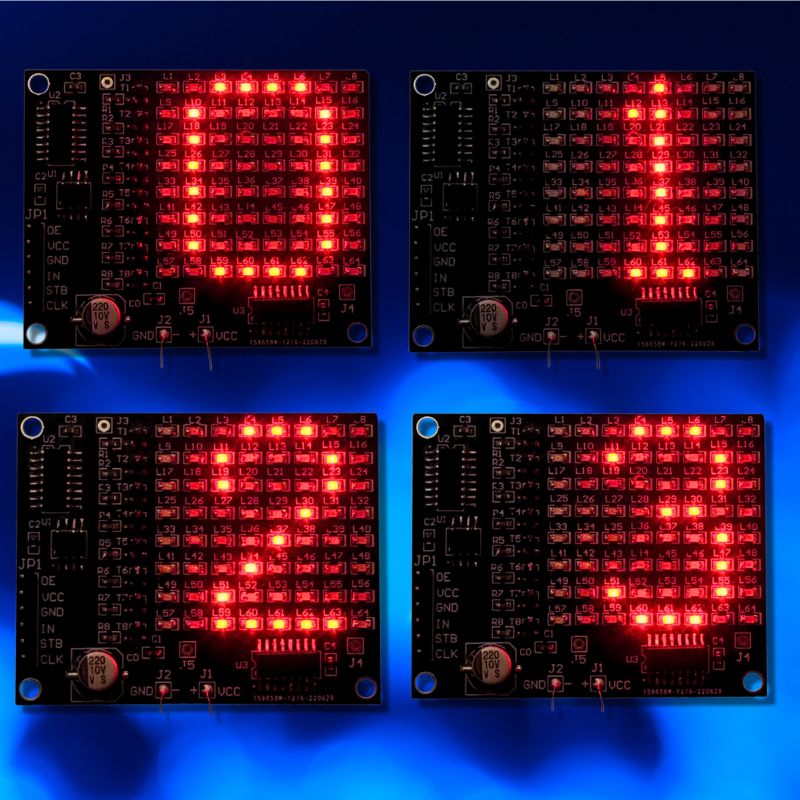 Electronics STEM project SMD LED Patch Matrix displaying digits