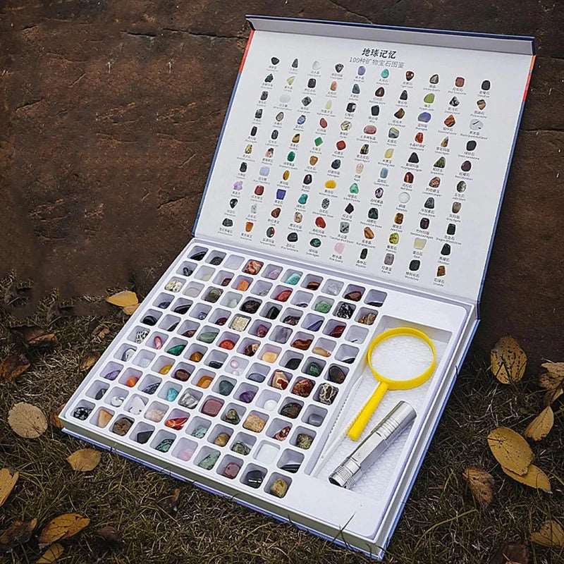 Image from thesciencehut.com: Full view of open box set of gemstones