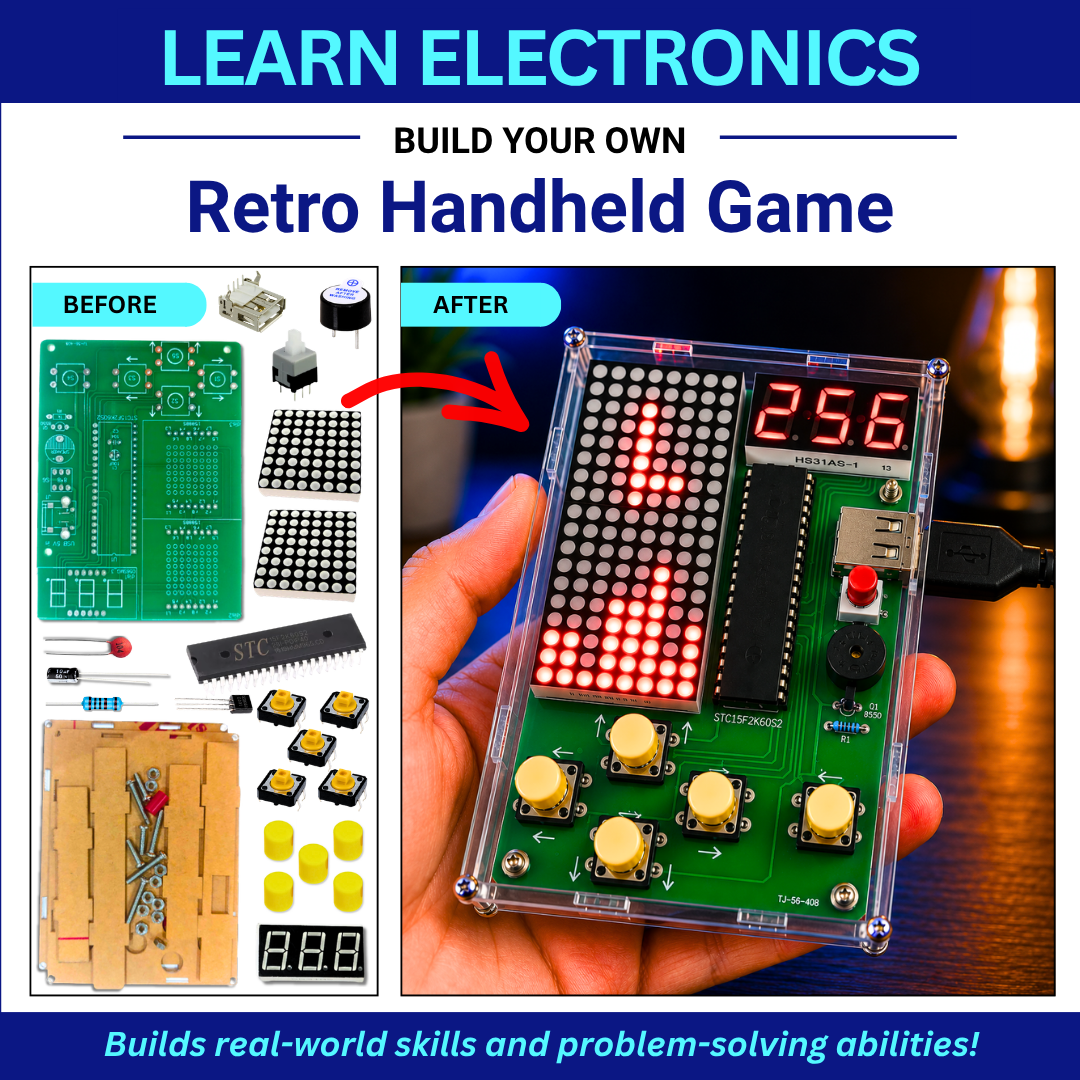 Handheld Game Electronics Kit Before and After