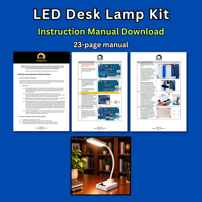 Instruction manuals - LED Desk Lamp Electronics Kit