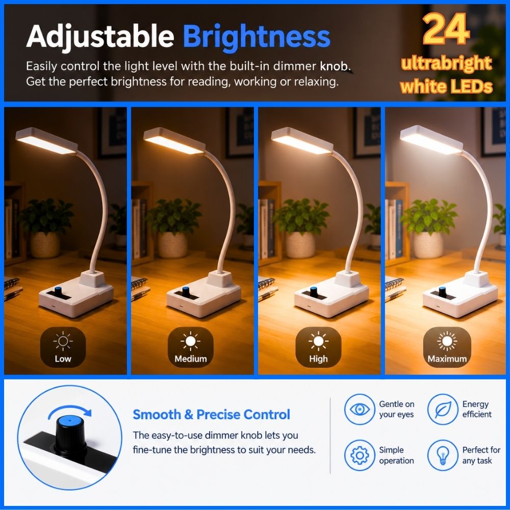 LED Desk Lamp Electronics Kit Adjustable Brightness