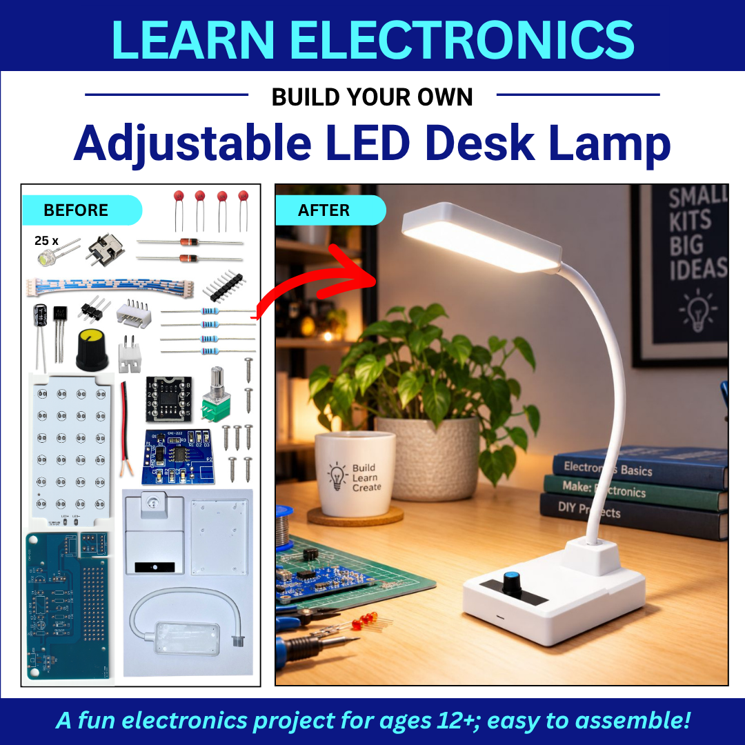 LED Desk Lamp Electronics Kit Before and After