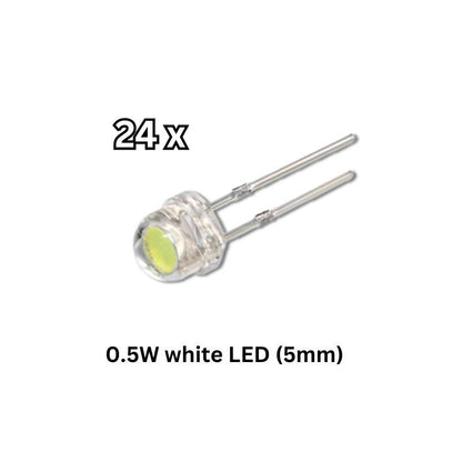 LED Desk Lamp Electronics Kit Components 0.5W white LED 5mm