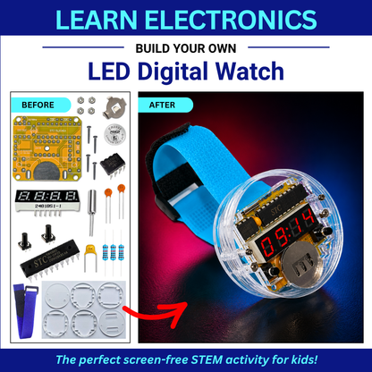 LED Watch Electronics Kit Before and After