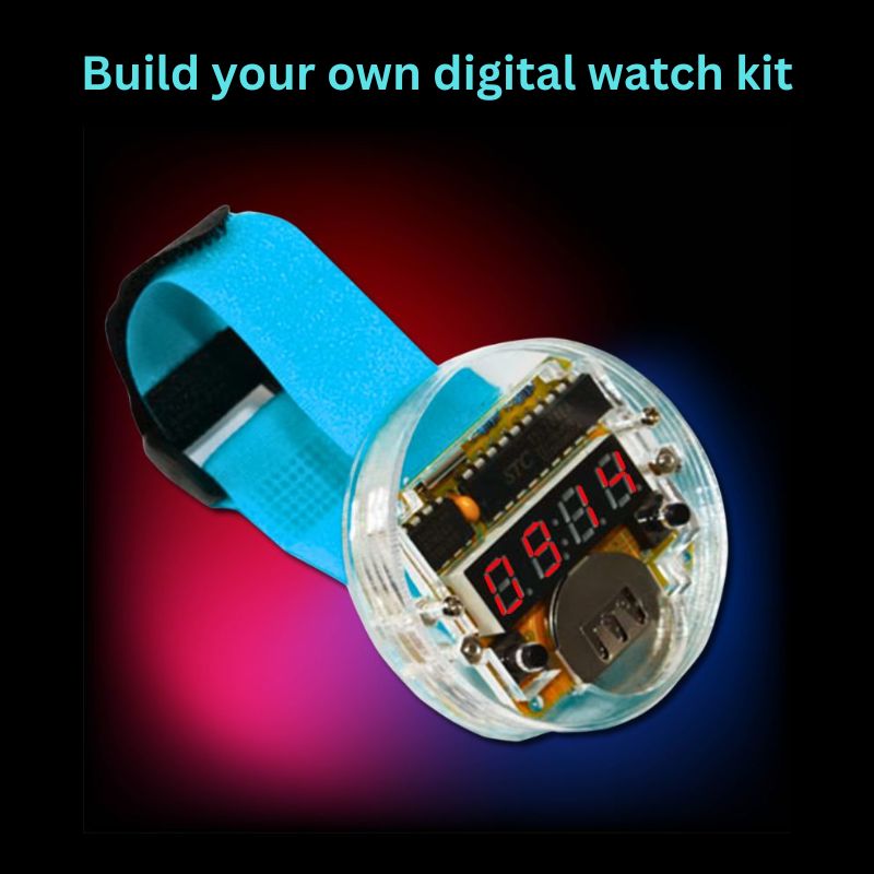 LED Watch Electronics Kit Main Image with caption