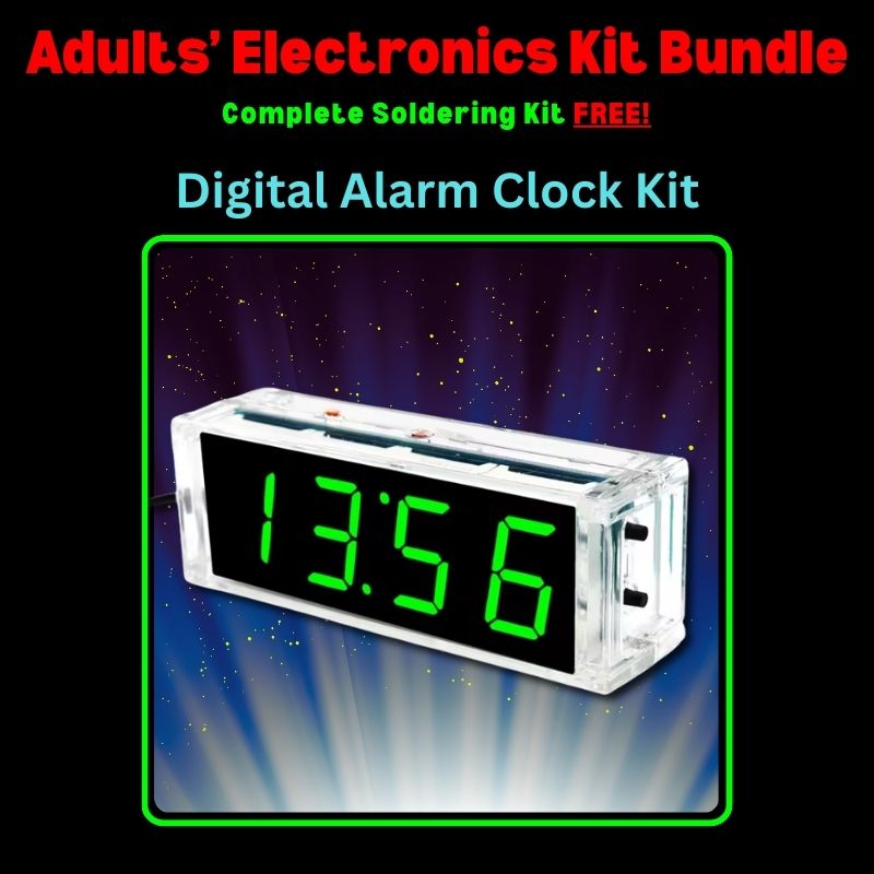 New Adults Electronics Kit Bundle Digital Clock Kit