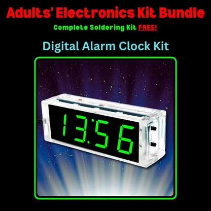 New Adults Electronics Kit Bundle Digital Clock Kit