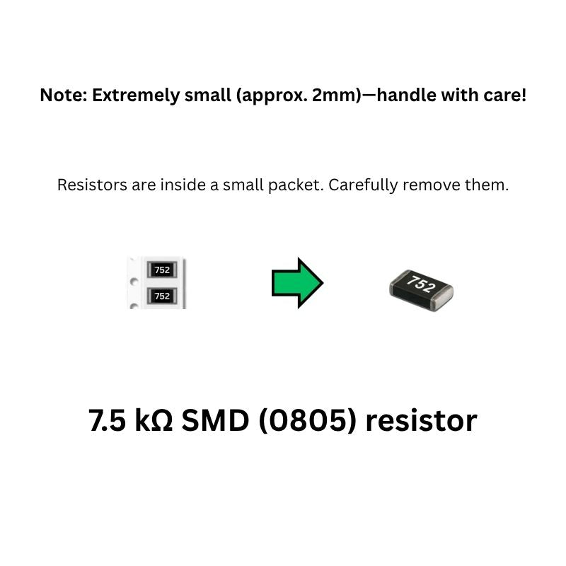 Owl LED Electronics Kit Components 7.5kohm SMD resistor