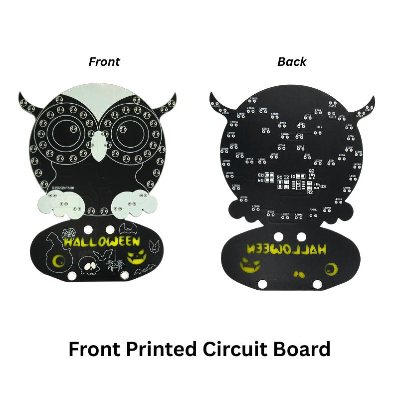 Owl LED Electronics Kit Components Front PCB