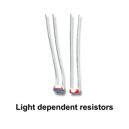 Photosensitive robot electronics kit components Light dependent resistors