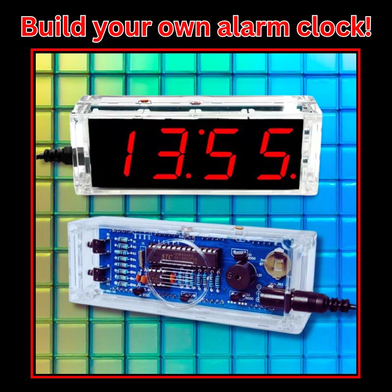 Red 4-Digit Digital Clock kit Main Image