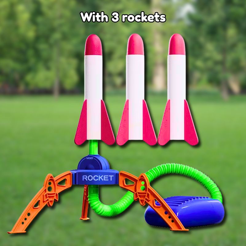 Stomp rocket with 3 rockets